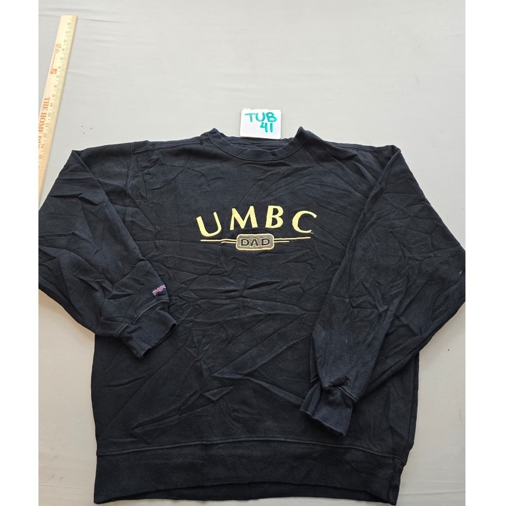 Jansport UMBC Dad Sweatshirt Mens Medium Black Collegiate Crewneck Pullover